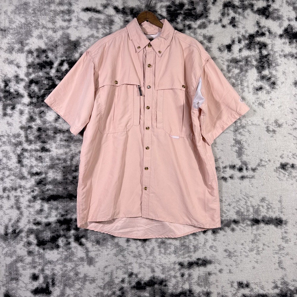 Drake Waterfowl Shirt Mens Size Small Pink Vented Fishing Guide Performance Wear